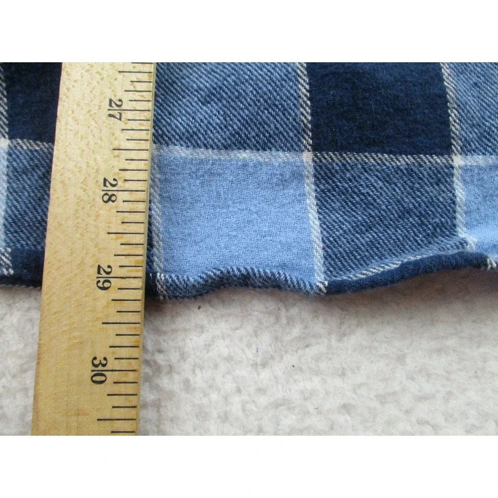 Levis SilverTab Shirt Mens Small Blue Plaid Flannel Oversized Button Down Pocket